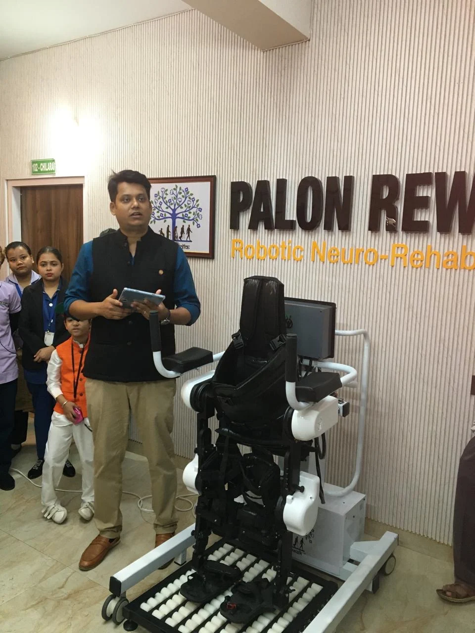 A demonstration of a ReWalk assistive exoskeleton