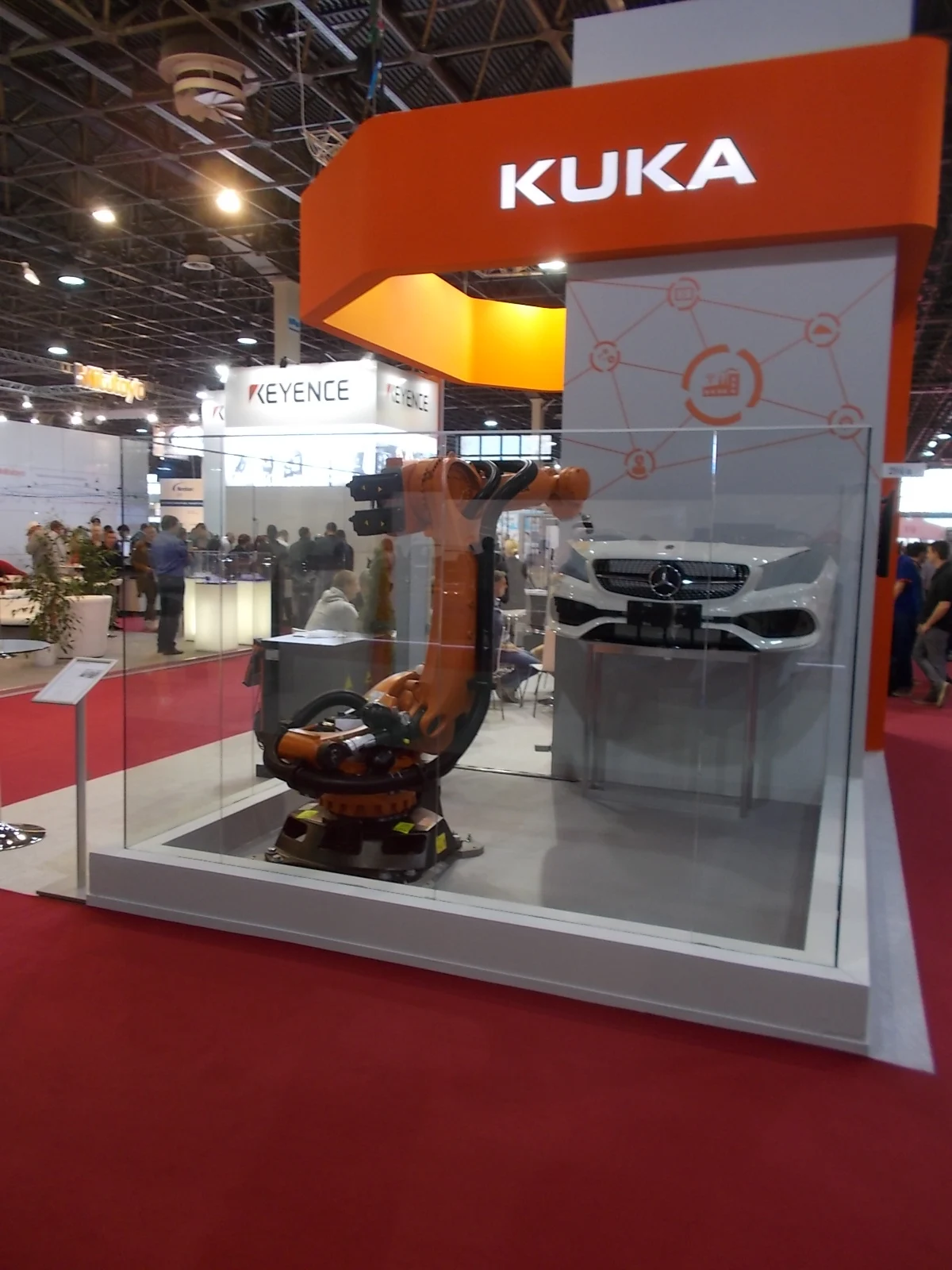 A KUKA KR Quantec robot at an industrial exhibition