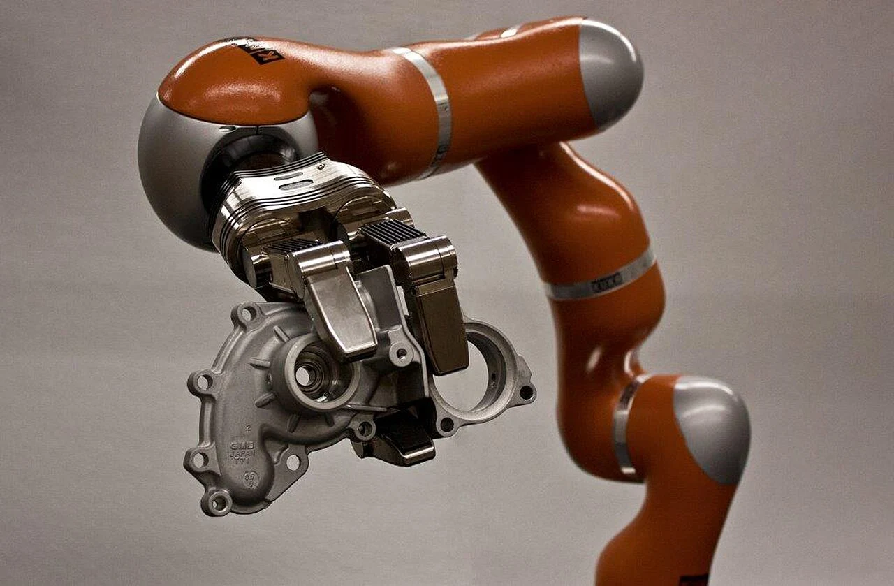 A robot arm and gripper in NIST's dexterous manipulation testbed